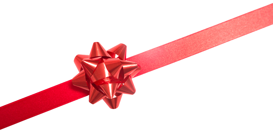 Transparent Red Gift Ribbon with Bow