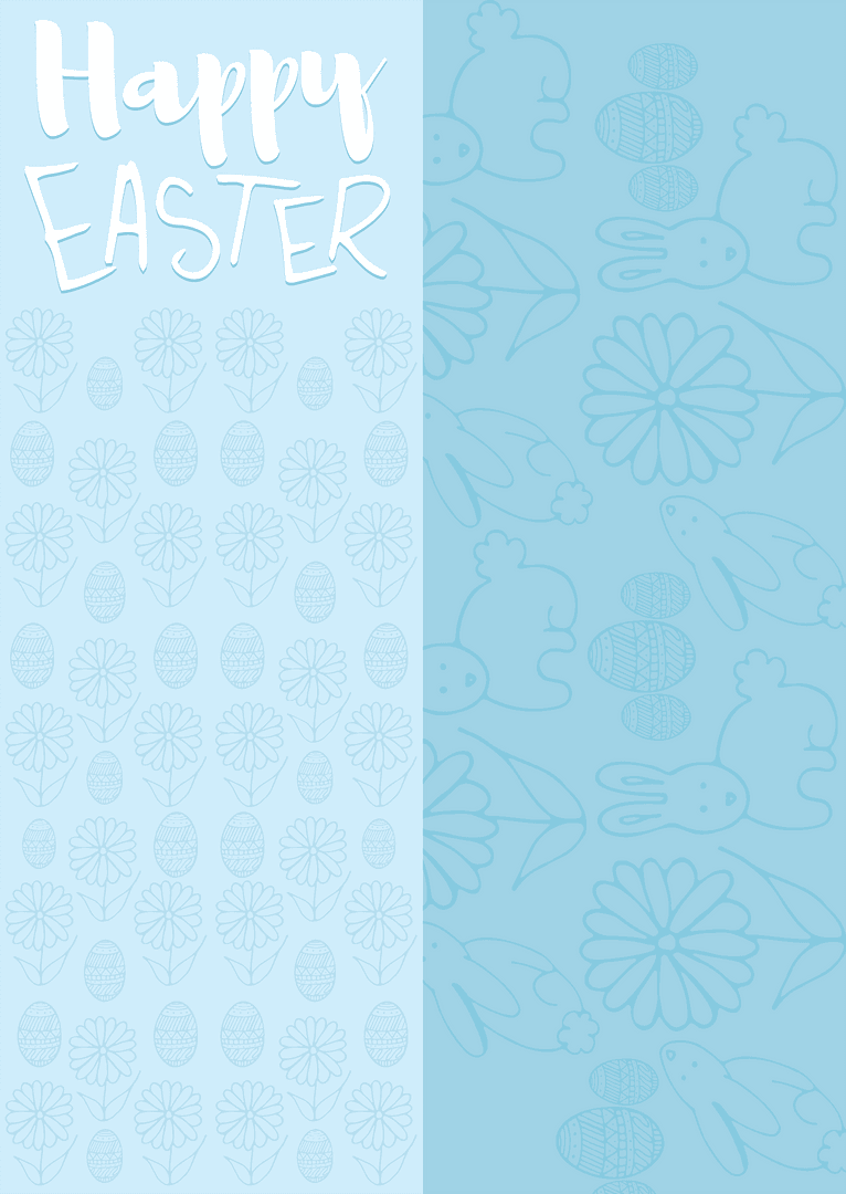 Happy Easter Text Illustration with Easter Eggs on Transparent Background