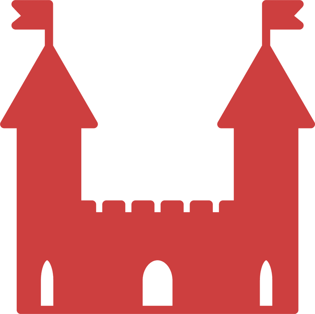 Red Castle Silhouette on Transparent Background