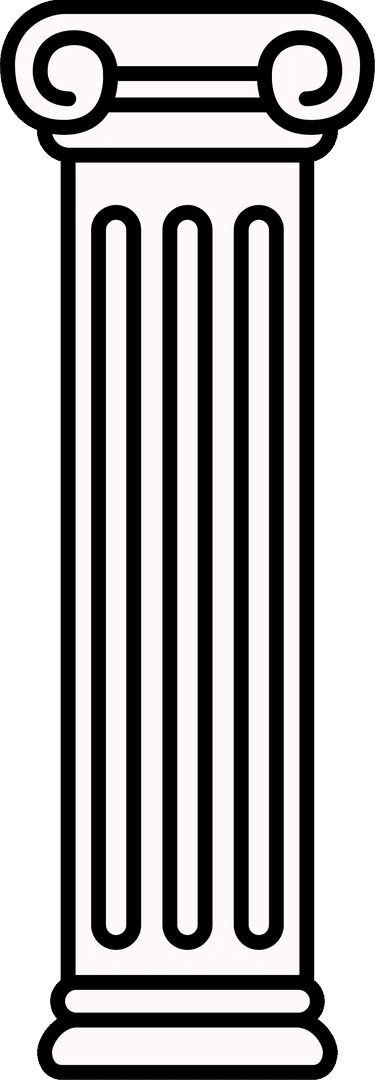 Flat Ionic Column Icon on Transparent Background Minimalist Design