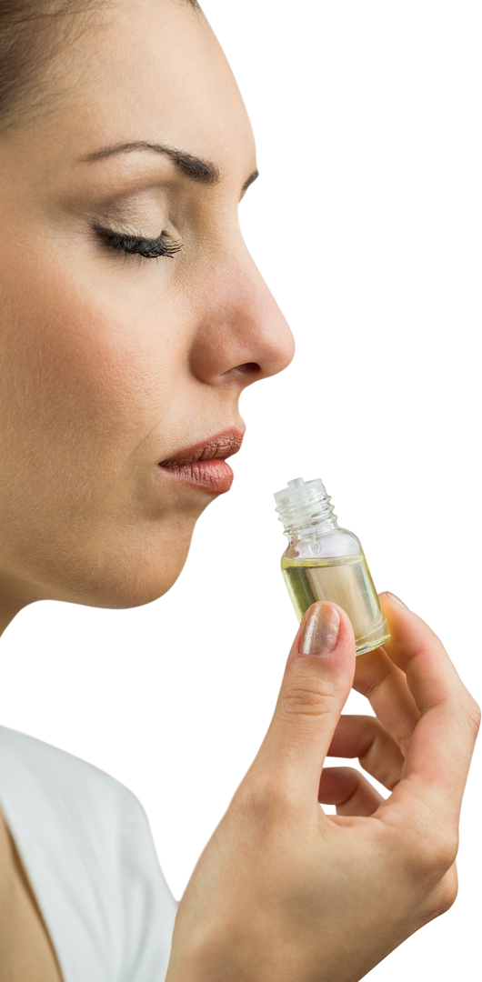 Close Up Female Patient Smelling Transparent Bottled Medicine - Download Free Stock Images Pikwizard.com