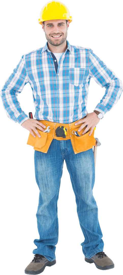 Confident Repairman in Transparent Background