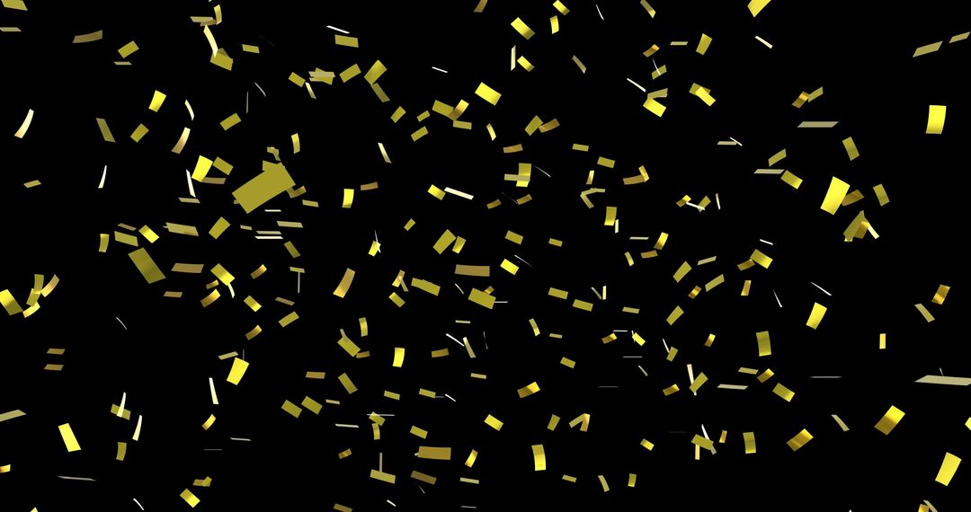 Falling Gold Confetti on Black Background Celebration - Free Images, Stock Photos and Pictures on Pikwizard.com