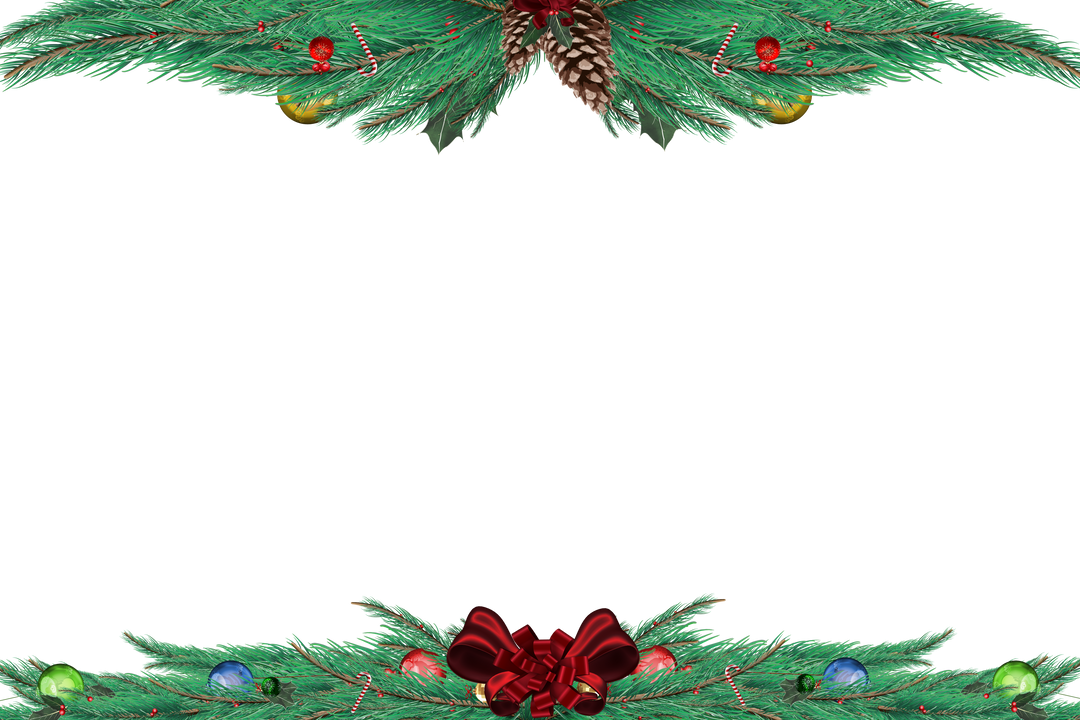 Transparent Fir Branch Frame with Festive Decorations for Holiday Designs - Download Free Stock Images Pikwizard.com