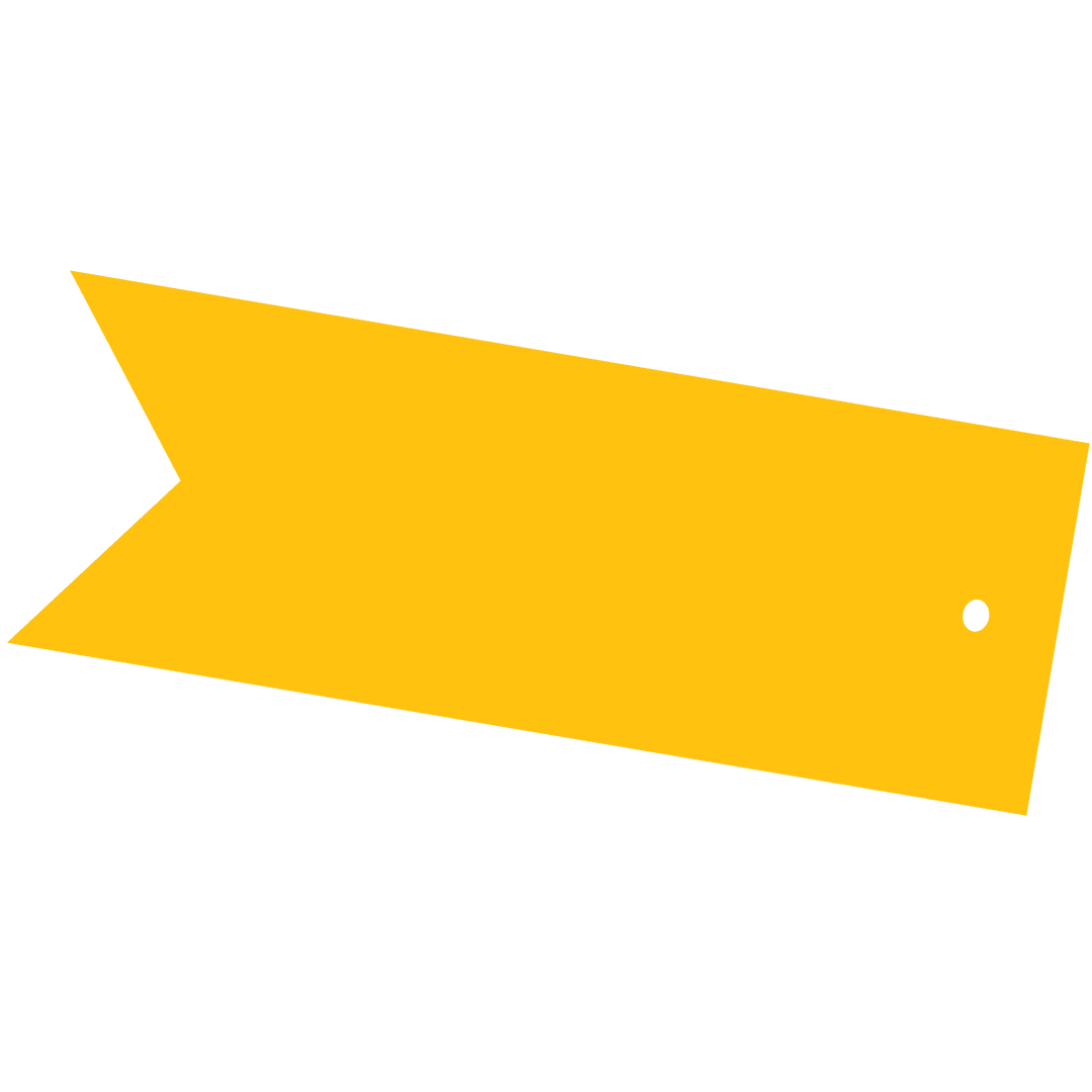 Yellow Tag with Copy Space Isolated on Transparent Background