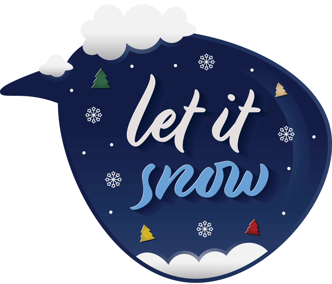 Transparent Festive Message Design with Winter Theme