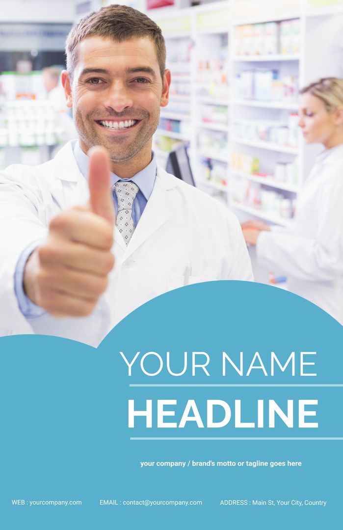 Friendly Pharmacist Offering Dependable Healthcare Services - Download Free Stock Templates Pikwizard.com