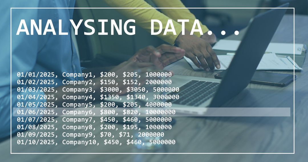 Business Team Analyzing Financial Data with Laptop in Office