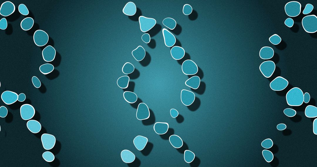 Digital DNA Strands on Abstract Grey Background