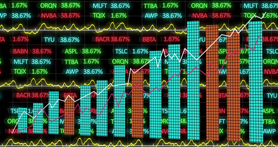 Financial Data Charts Displaying Market Trends and Analytics
