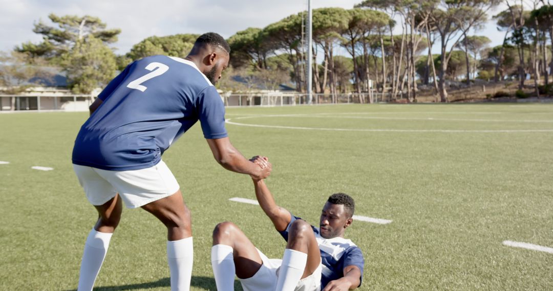 Teammate Support in Soccer Match on Artificial Turf Field