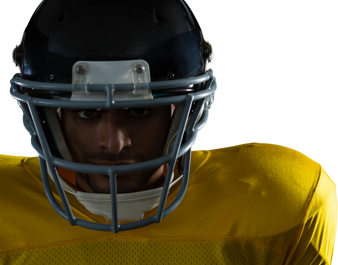 Transparent Close-Up Portrait American Football Player in Helmet - Download Free Stock Images Pikwizard.com