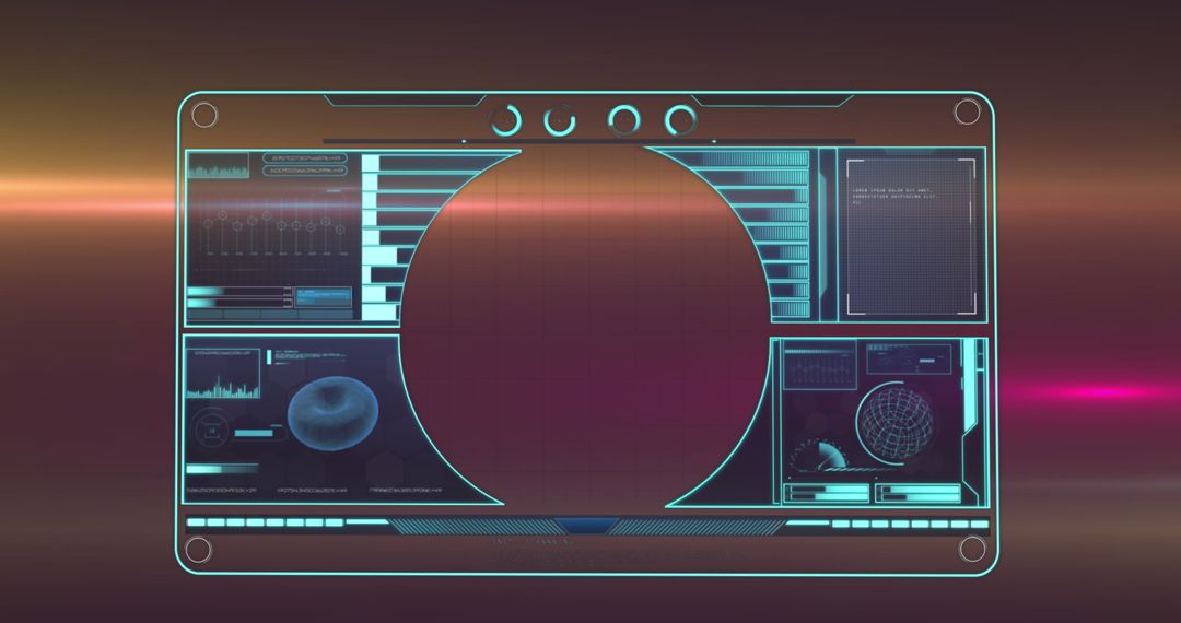 High-Tech Digital Interface with Data Processing Graphic