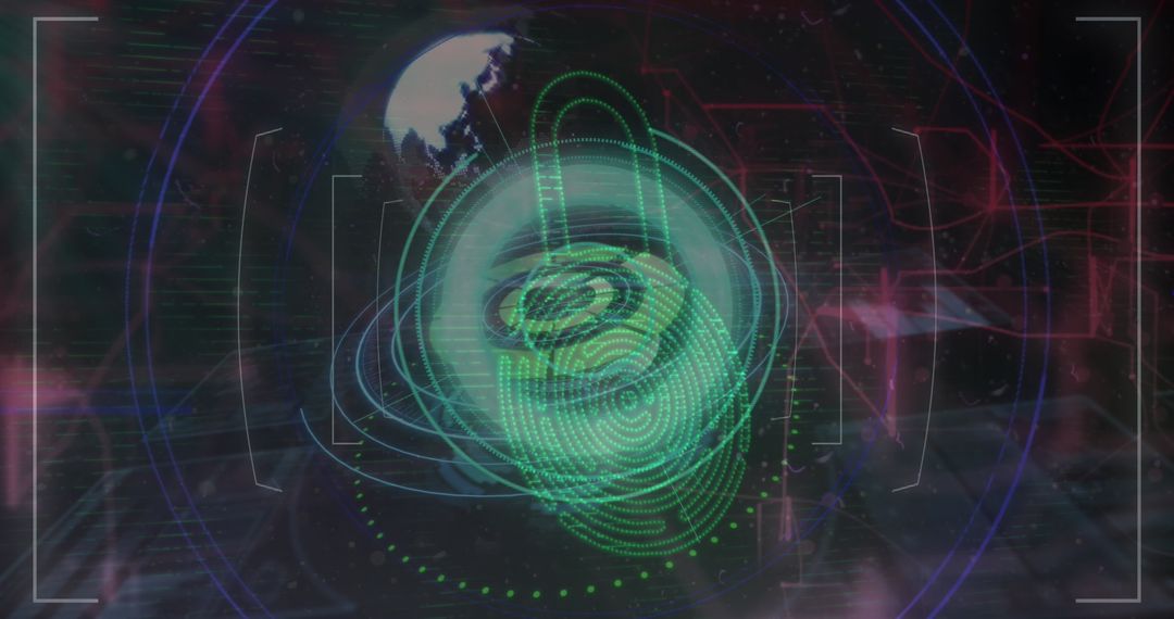 Futuristic Digital Data Scanning and Processing Visualization