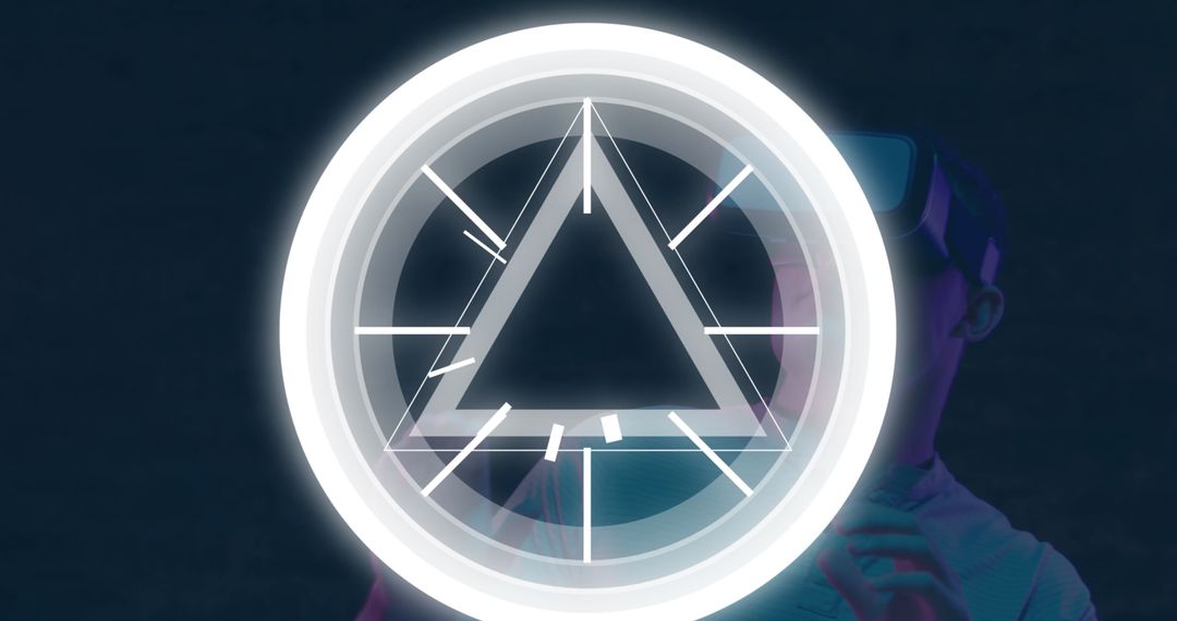 Futuristic Geometric Diagram with Wow Symbol