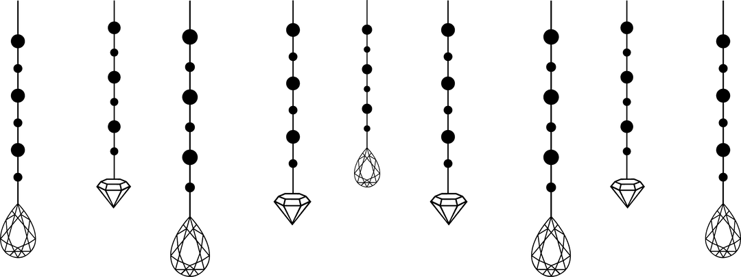 Transparent Diamond Crystal Beaded Strings Minimalist Design