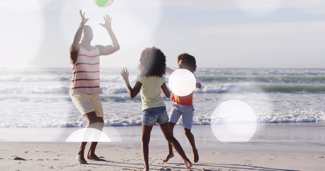 African american family enjoying beach day together