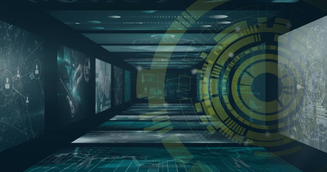 Futuristic Data Processing with Advanced Digital Interfaces