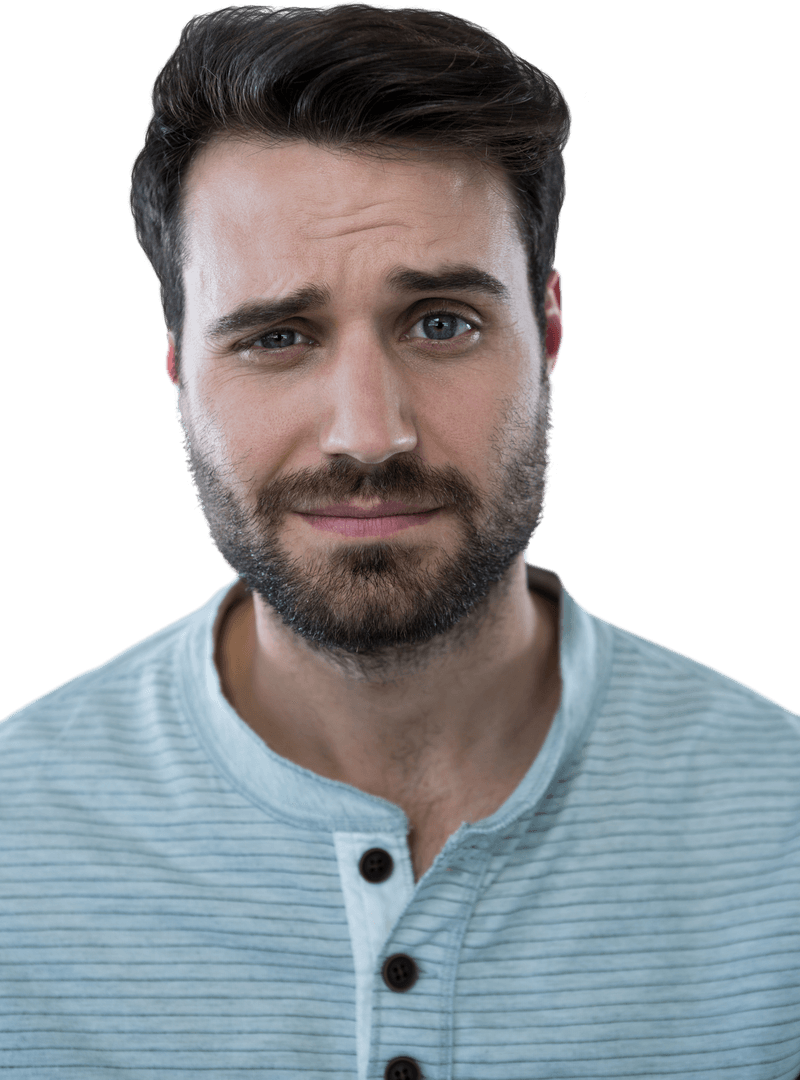 Transparent Man Making Funny Expression Close-Up