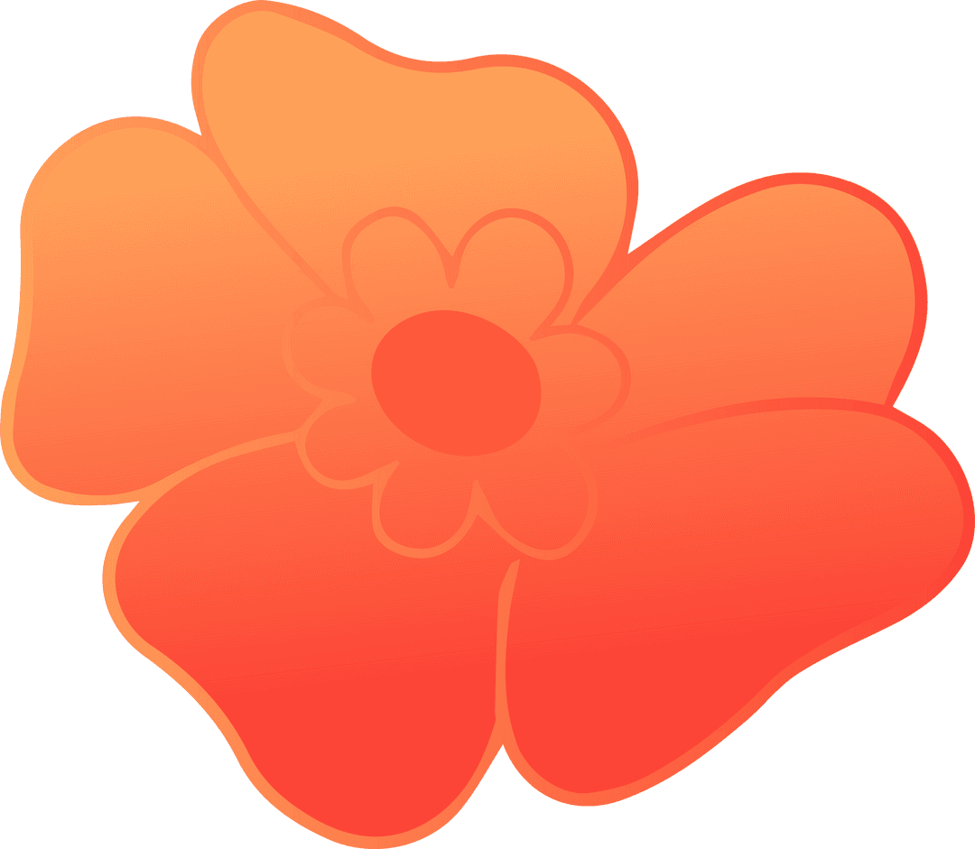 Abstract Transparent Flower with Layered Petals in Yellow-Red Gradient