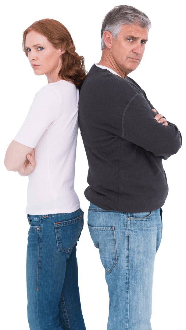 Casual Couple Standoff Transparent Background
