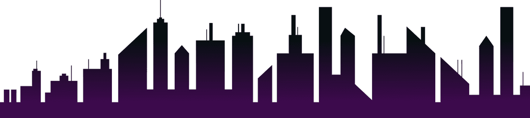 Purple Dude City Skyline with Transparent Background
