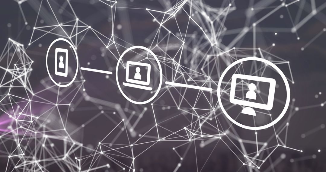 Abstract Network Interface Displaying Digital Connections