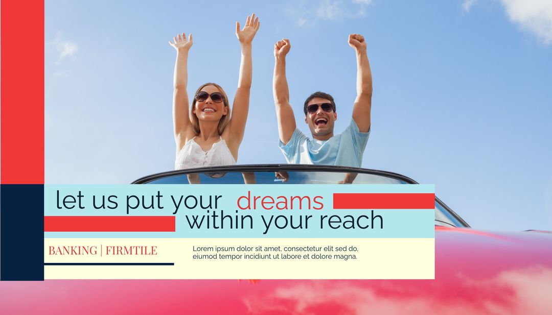 Joyful Couple Embraces Freedom in Stylish Convertible Car