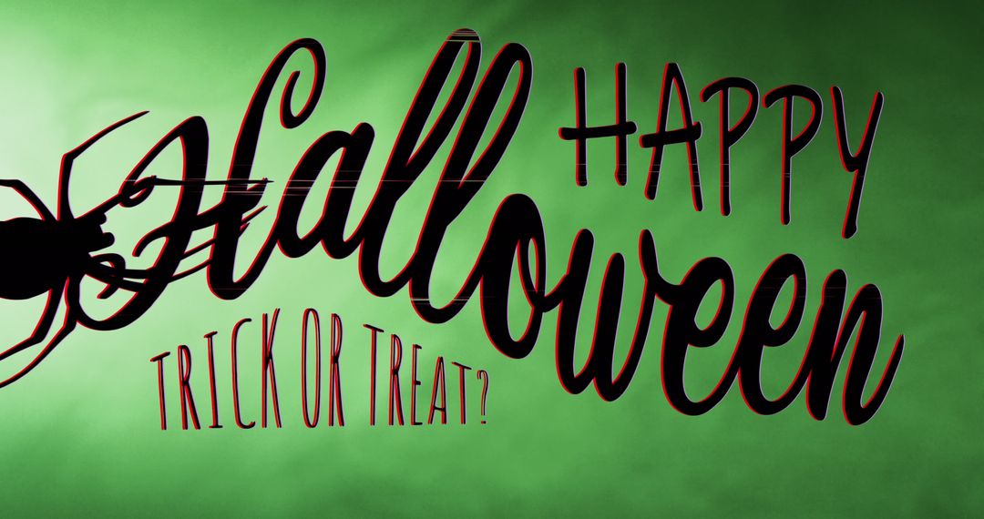 Halloween Greeting with Green Foggy Background