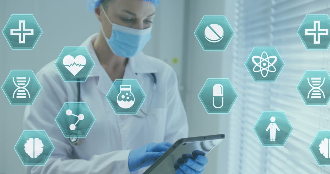 Modern Healthcare Professional Using Technology in High-Tech Environment