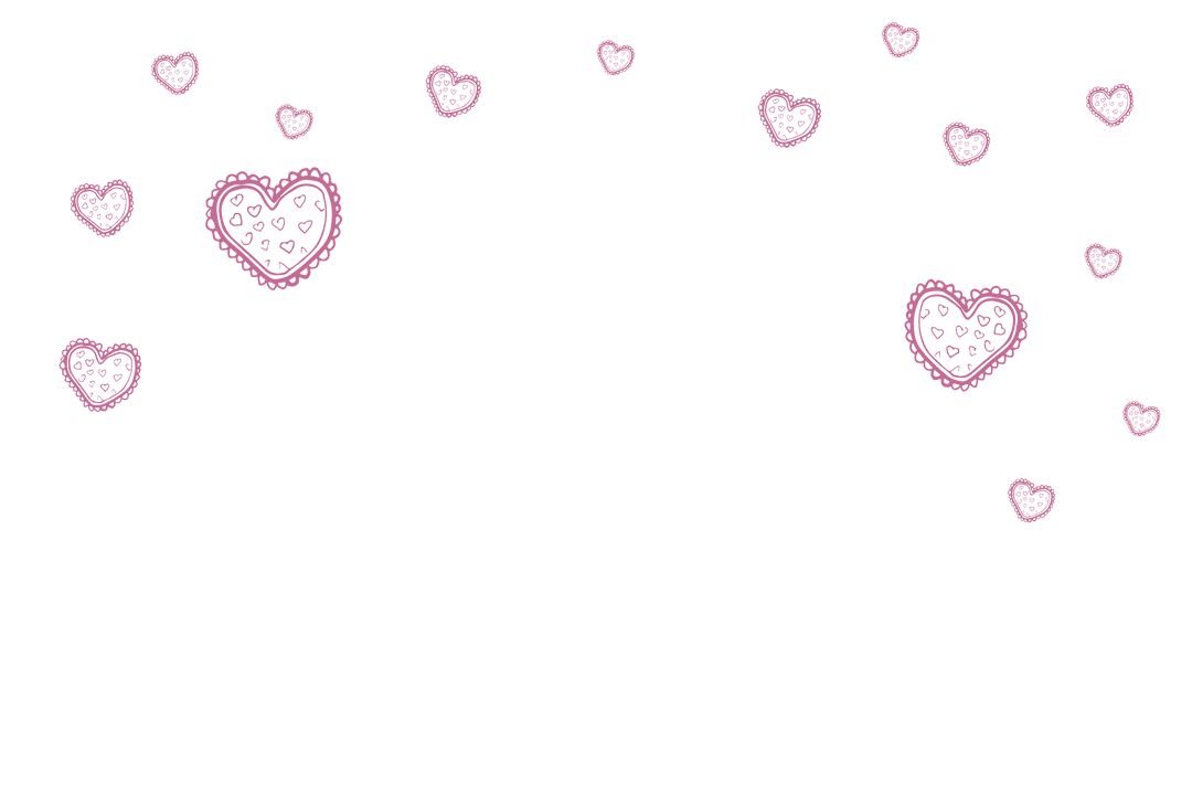 Pink Hearts Pattern Design on Transparent Background for Love Concepts