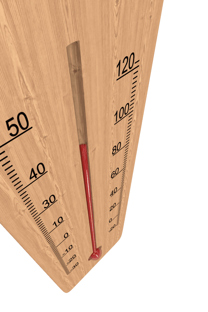 Transparent Wood Background Thermometer Close-Up
