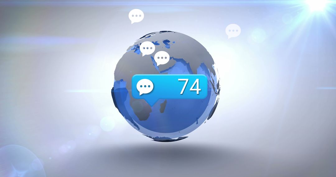 Global Social Media Communication Concept with Growing Notifications