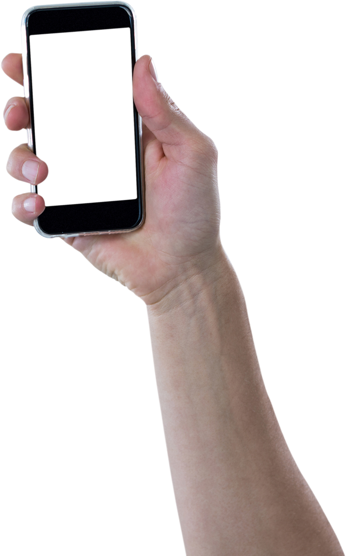 Transparent Hand Holding Mobile Phone on White Background - Download Free Stock Images Pikwizard.com