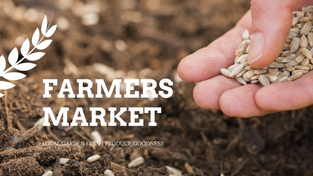 Hand Sowing Seeds at Farmers Market Promotes Growth
