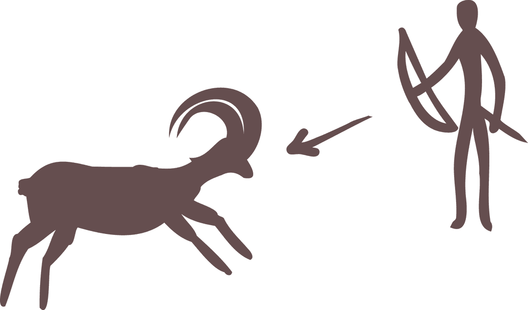 Flat Vector of Leaping Ram and Archer on Transparent Background