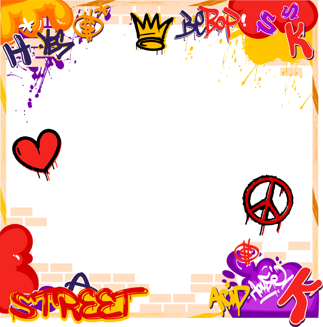 Urban Graffiti Frame with Vibrant Colors and Bold Design