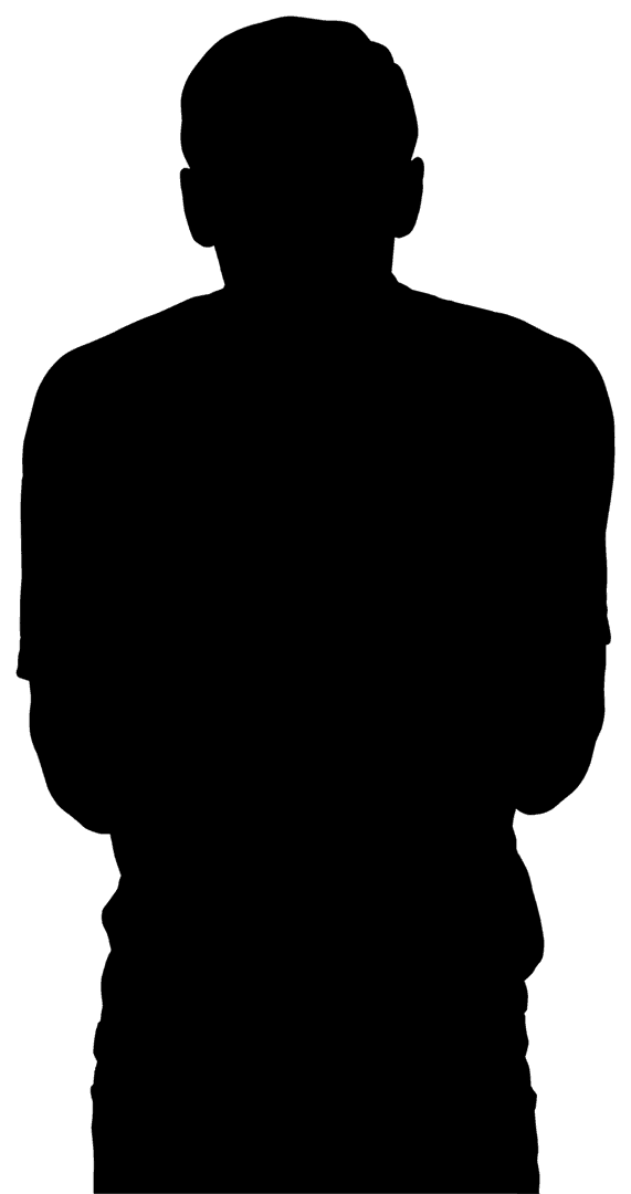 Silhouette of Man Shadow on Transparent Background