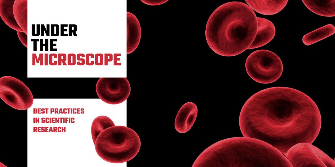 Scientific Research Flyer with Microscope and Blood Cells Illustration - Download Free Stock Templates Pikwizard.com