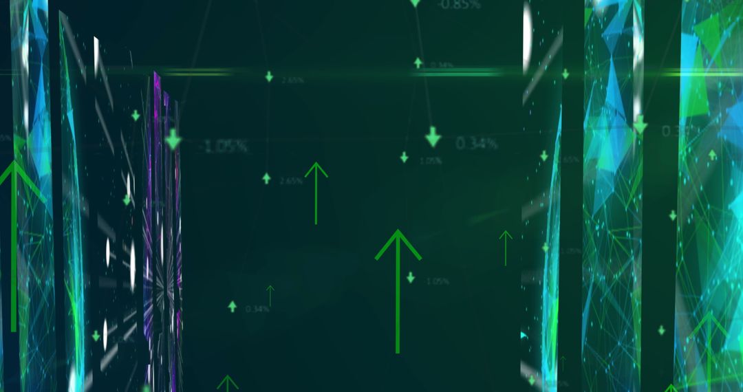 Abstract Digital Finance Technology with Rising Arrows