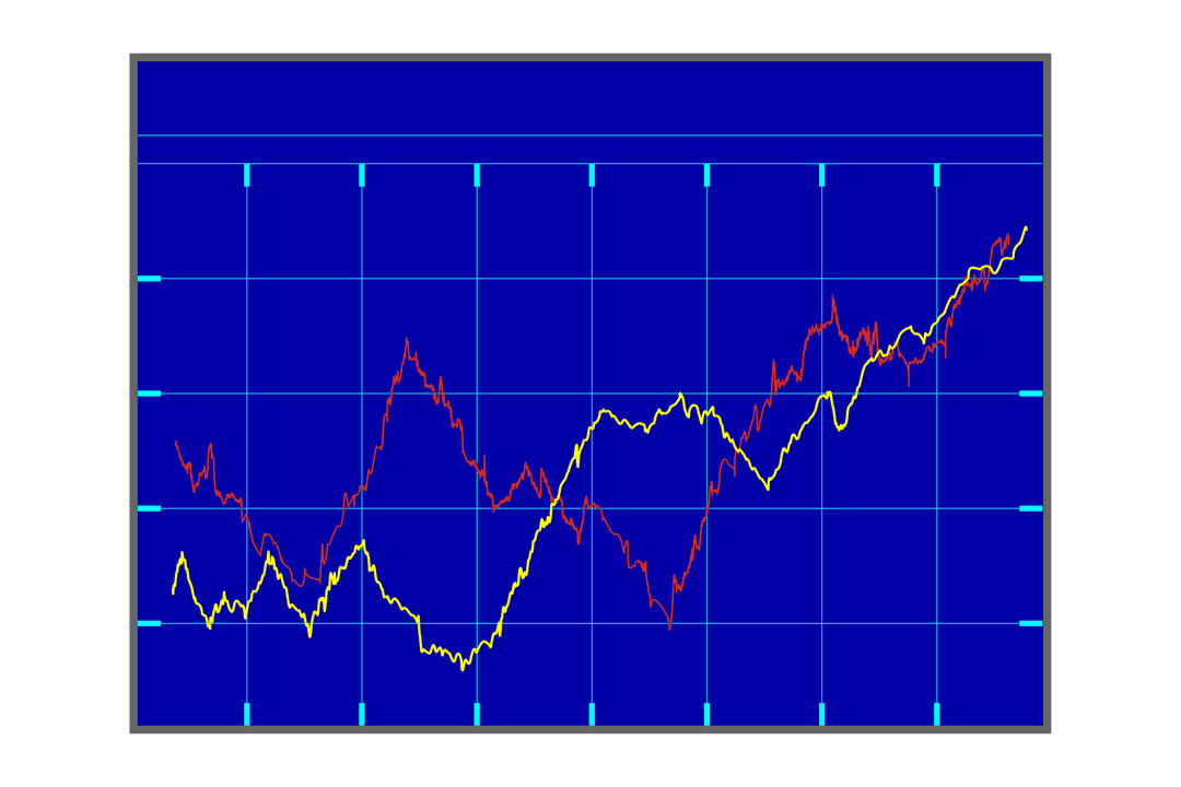 Transparent Line Graphs on Blue Grid Vector Illustration