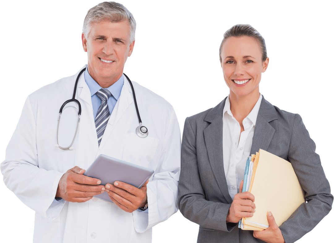 Medical Practitioner and Business Professional on Transparent Background