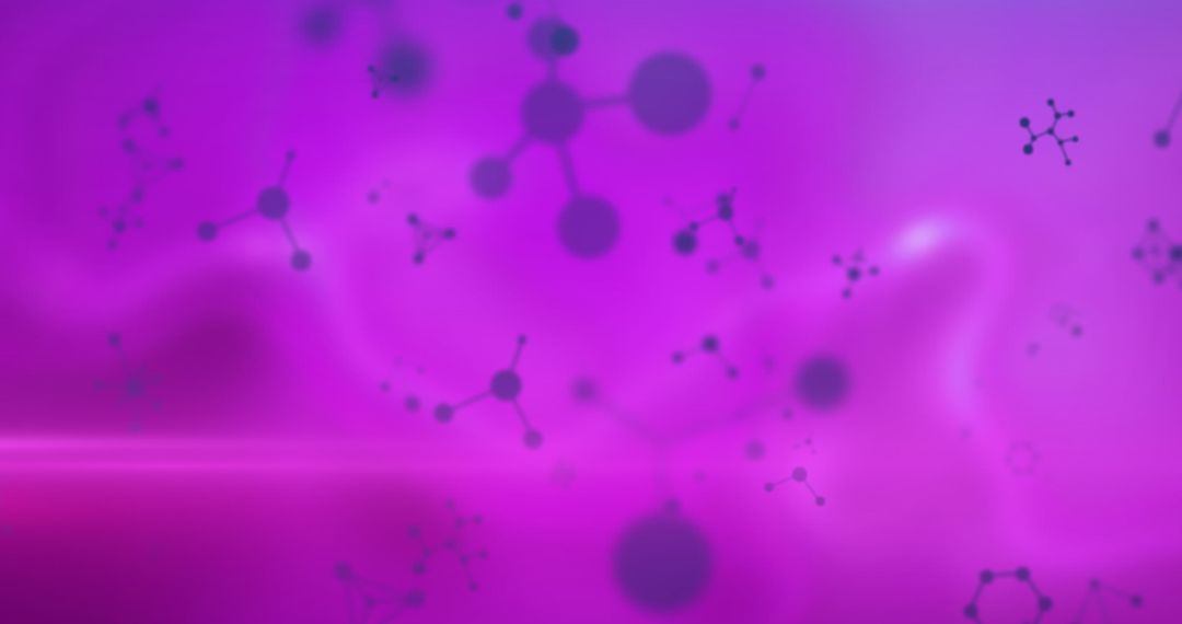 Abstract Molecular Structure on Vibrant Purple Background