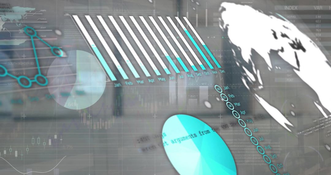 Futuristic Data Visualization with Global Connections Graphic