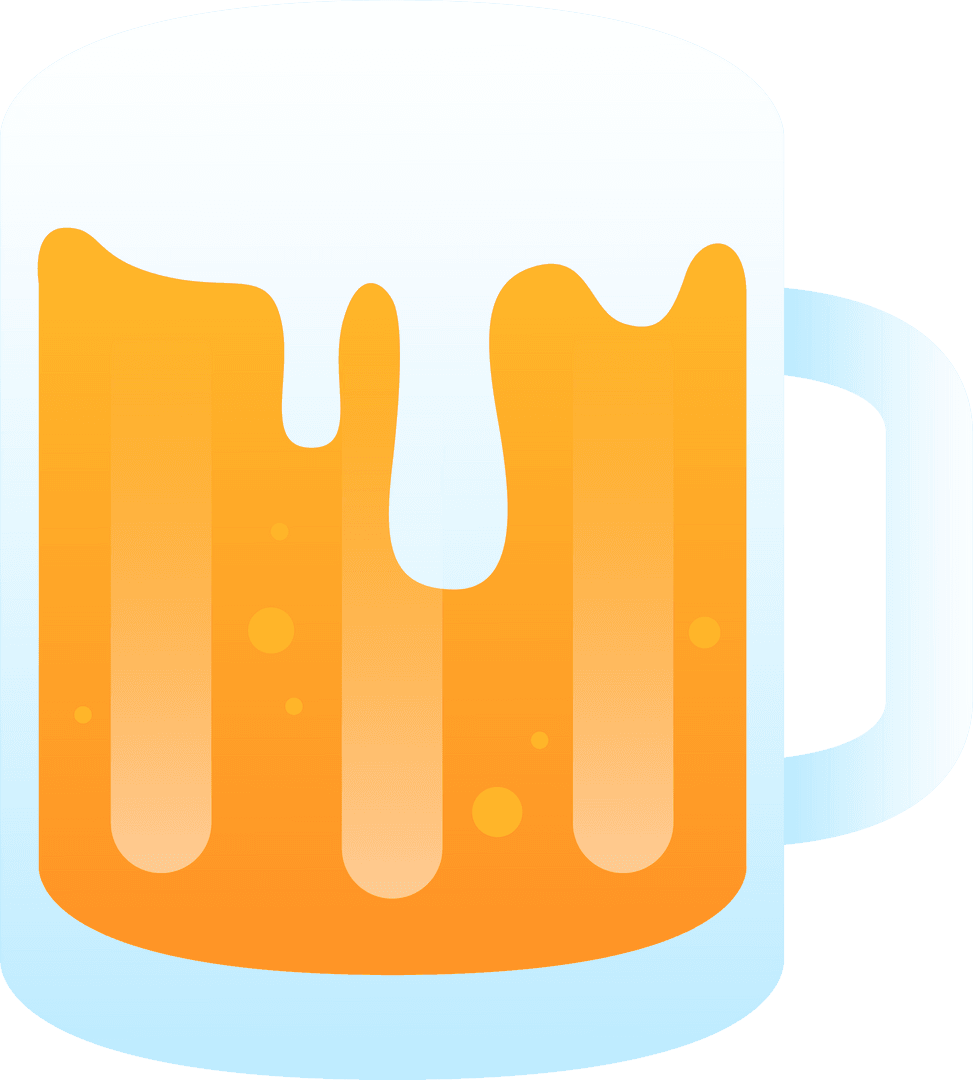 Transparent Beer Mug Vector Design with Dripping Foam