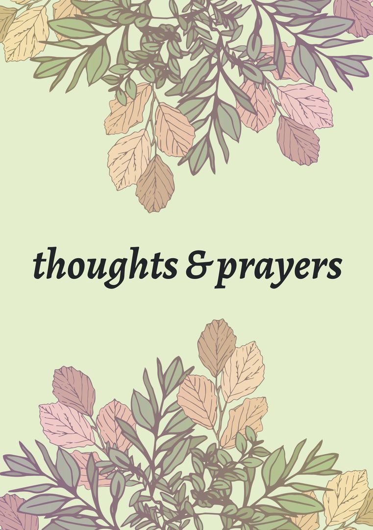 Sympathy Card with Delicate Botanical Illustrations