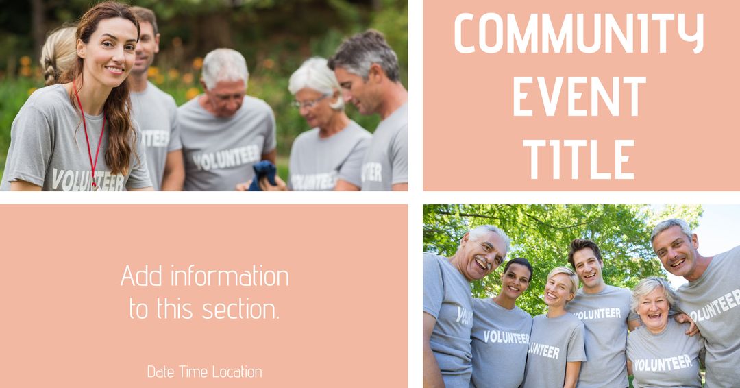 Cheerful Volunteers Promoting Community Engagement