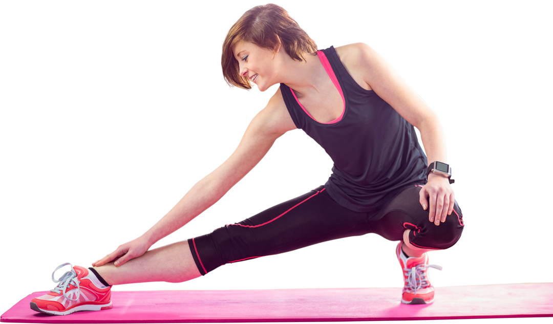 Transparent Woman Stretching on Yoga Mat for Fitness - Download Free Stock Images Pikwizard.com