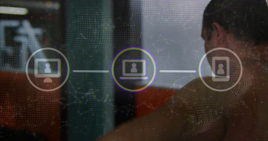 Professional Using Connected Technology in Modern Office Space