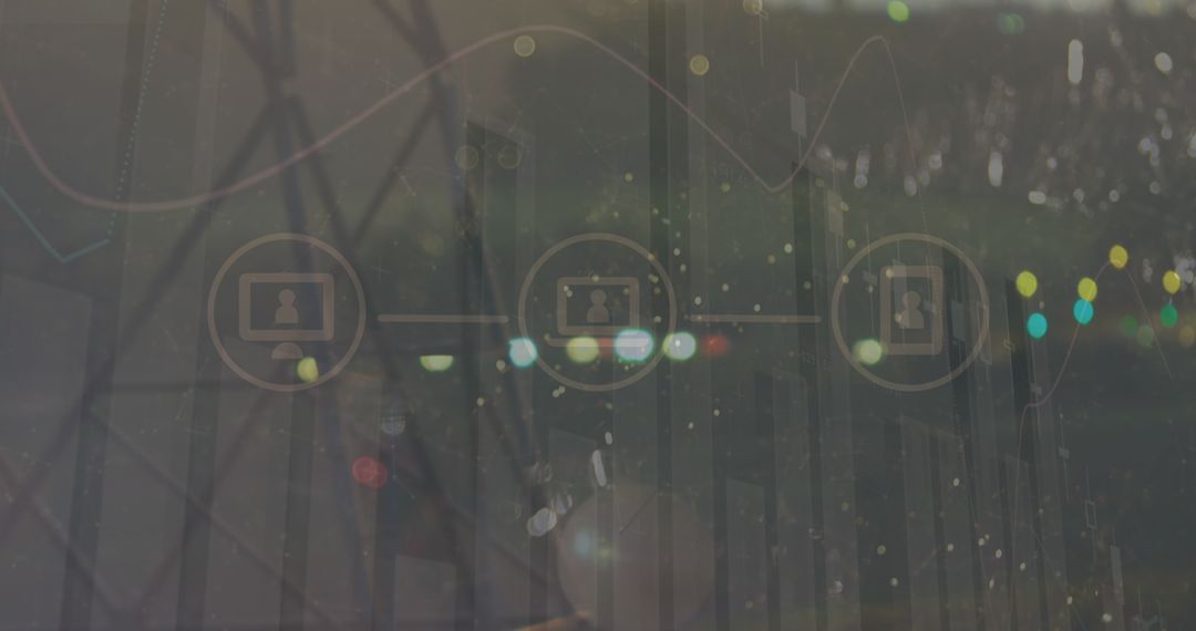 Abstract Digital Networking with Urban Landscape